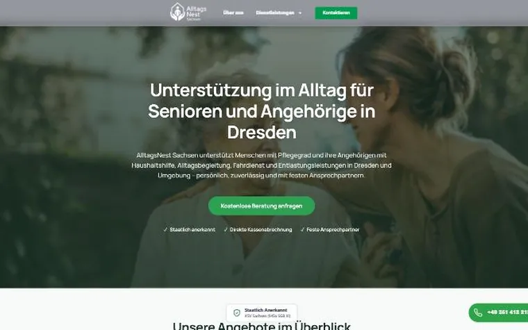 Website von AlltagsNest Sachsen