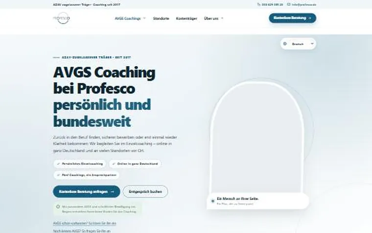 Website von Profesco GmbH